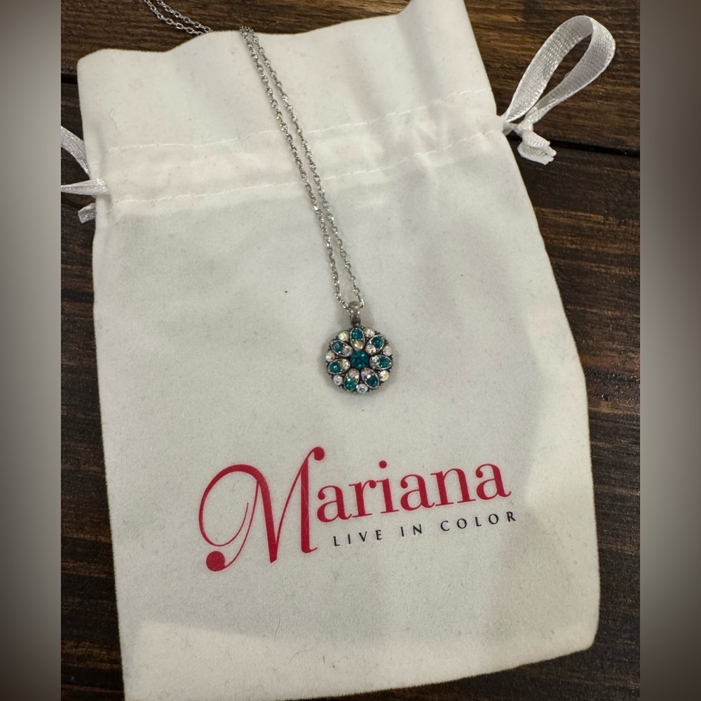 Mariana Silver and Blue Pendant Necklace
